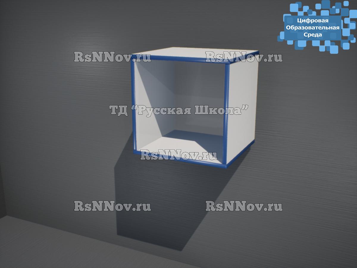 Открытая настенная секция КАСКАД N11 «Цифровая образовательная среда» (ЛДСП 16 мм, цв. Белый, кр. Синяя)