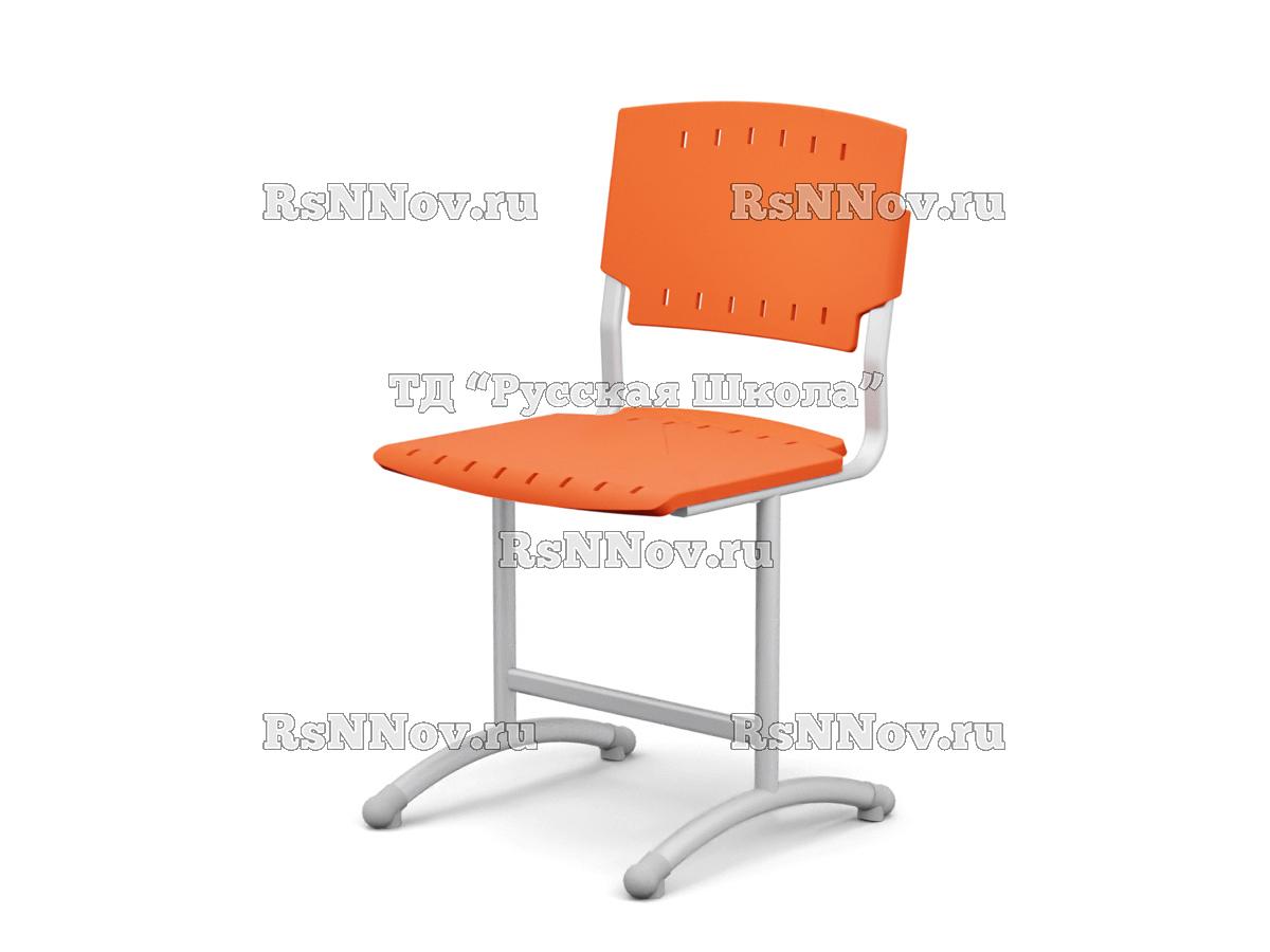 Стул ДЖЕТ ученический нерегулируемый на круглой трубе (гр.6, пластик Сигма), ц. Оранжевый, мк. Серый