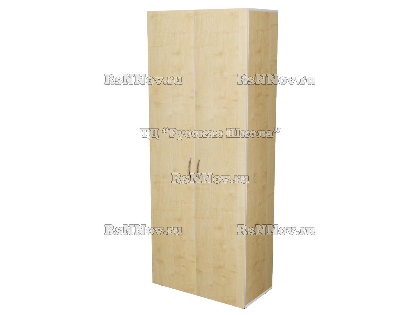 Шкаф ЭКО 25М5 широкий закрытый для одежды (кор. Клен, кр. Белая, ф. Клен)