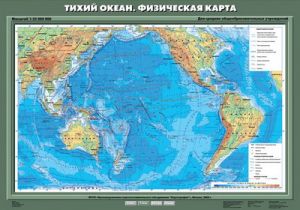 Учебн. карта "Тихий океан. Физическая карта" 70х100